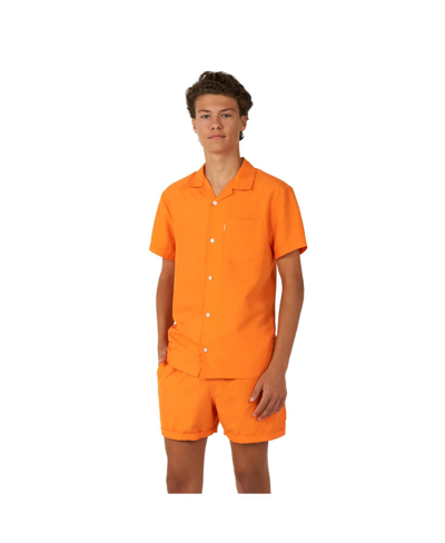 Opposuits Kids' Big Boys Matching Shirt And Shorts, 2 Piece Set In Orange