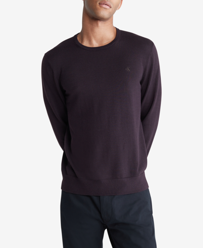 Calvin Klein Men's Extra Fine Merino Wool Blend Sweater In Java