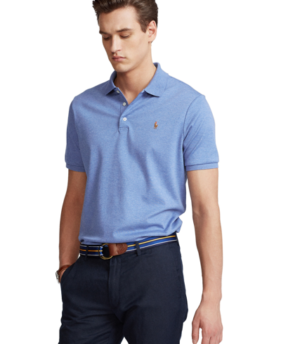 Polo Ralph Lauren Men's Classic Fit Soft Cotton Polo Shirt In Faded Royal Heather