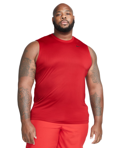 Nike Men's Legend Dri-fit Sleeveless Fitness T-shirt In Gym Red