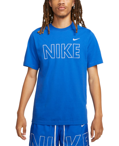 Nike Men's Sportswear Logo Graphic Short Sleeve Crewneck T-shirt In Game Royal