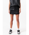 Grey Lab Women's Pu Leather Cargo Skirt In Black