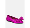 Rag & Co Pie-tribe Metallic Bow Ballerinas In Fuchsia In Pink