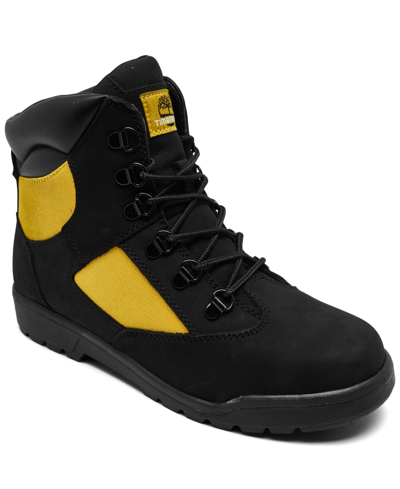 Timberland Big Kids 6" Field Boots From Finish Line In Black,yellow
