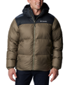 Columbia Logo Print Padded Jacket In Stone Green,bl