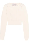 VICTOR GLEMAUD CROPPED OPEN-BACK COTTON AND CASHMERE-BLEND SWEATER