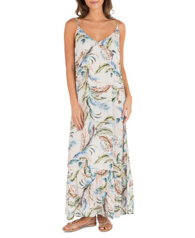 Hurley Juniors' Wispy Leaves Maxi Dress In Cream