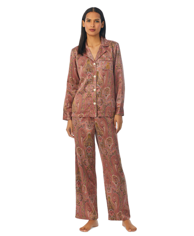 Lauren Ralph Lauren Petite 2-pc. Satin Pajamas Set In Multi Paisley