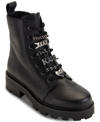 Karl Lagerfeld Women's Mela Embellished Combat Booties In Black