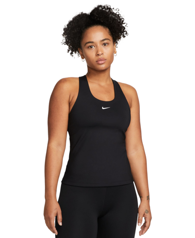 Nike Women's Swoosh Medium-support Padded Sports Bra Tank Top In Black