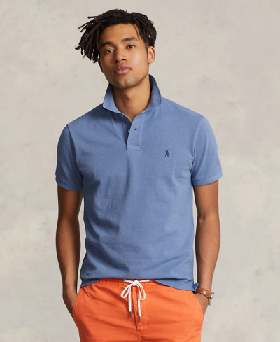 Polo Ralph Lauren Cotton Mesh Classic Fit Polo Shirt In New England Blue