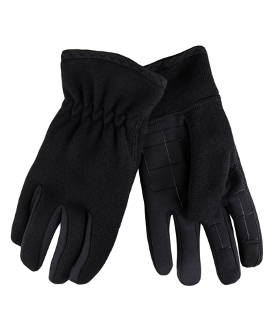 Levi's Men's Touchscreen Heathered Knit Gloves With Stretch Palm In Black