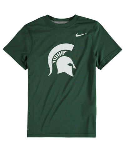 Nike Kids' Big Boys And Girls  Hunter Green Michigan State Spartans Logo Legend Performance T-shirt