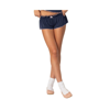 Edikted Alice Low Rise Ruffle Shorts In Navy