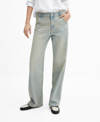 Mango Low Waist Wideleg Jeans Medium Vintage Blue In Medium Vintage-like Blue
