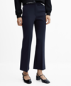 Mango Straight Suit Trousers Dark Navy In Navy