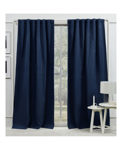 Lauren Ralph Lauren Palisades Room Darkening Back Tab Rod Pocket Curtain Panel, 50" X 96" In Blue