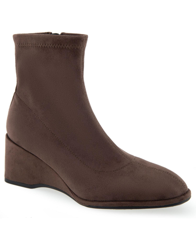 Aerosoles Auk Boot-ankle Boot-wedge In Java Faux Suede