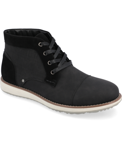 Vance Co. Men's Austin Wide Width Tru Comfort Foam Lace-up Cap Toe Chukka Boots In Black