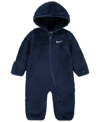 Nike Baby Boys And Girls Hooded Sherpa Coverall In Midnight Navy