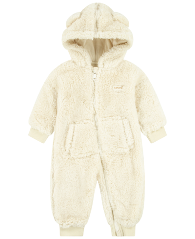 Levi's Baby Boys Or Girls Sherpa Bear Long Sleeves Coverall In Antique White