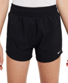 Nike One Big Kids' (girls') Dri-fit High-waisted Woven Training Shorts In Black