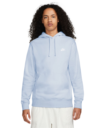 Nike Men's Sportswear Club Fleece Pullover Hoodie In Football Grey,white