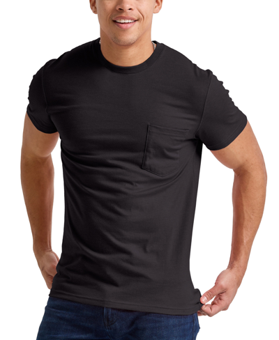 Alternative Apparel Men's Hanes Originals Tri-blend Short Sleeve Pocket T-shirt In Black