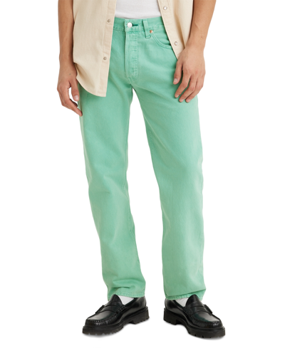 Levi's Men's 501 Original Fit Button Fly Non-stretch Jeans In All Wasabi Garment Dye