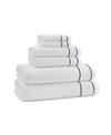 Cassadecor Bowery Stripe Cotton Towel In White,periwinkle