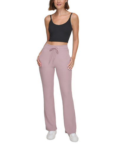 Calvin Klein Performance Women's Thermal Flare-leg Pants In Stardust