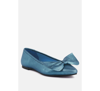 Rag & Co Pie-tribe Metallic Bow Ballerinas In Blue