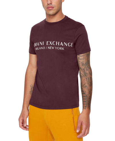 Ax Armani Exchange Men's Milano New York Logo Graphic T-shirt In Vineyard Wine