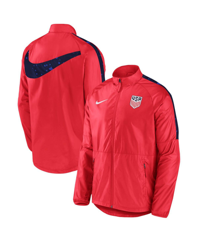 Nike Kids' Big Boys  Red Usmnt Academy All-weather Raglan Full-zip Jacket