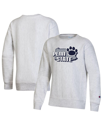 Champion Kids' Big Boys  Heather Gray Penn State Nittany Lions Reverse Weave Pullover Sweatshirt