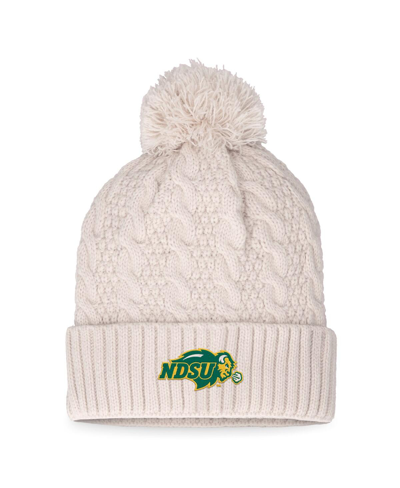 Top Of The World Women's  Cream Ndsu Bison Pearl Cuffed Knit Hat With Pom