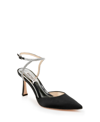 Badgley Mischka Kamilah Womens Ankle Strap Dressy Pumps In Black Satin