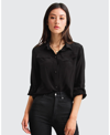 Belle & Bloom Eclipse Rolled Sleeve Blouse In Black