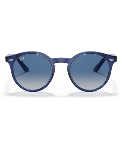 Ray-ban Jr . Kids Sunglasses, Rj9064 (ages 7-10) In Transparent Blue,grey Gradient Dark Blue