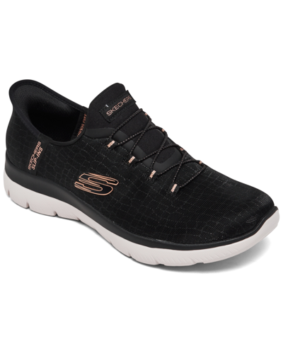 Skechers Women's Slip-ins- Summit In Black,rose Gold