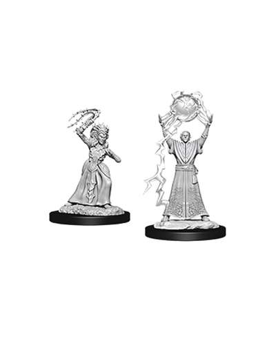 Wizkids Dungeons And Dragons Drow Mage & Drow Priestess Nolzur's Miniatures In Metallic