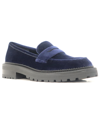 Kenneth Cole New York Fatima Lug Sole Penny Loafer In Navy - Velvet