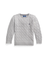 Polo Ralph Lauren Kids' Little Boy's & Boy's Cable Knit Combed Cotton Sweater In Andover Heather