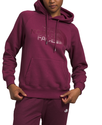 The North Face Women's Half Dome Fleece Pullover Hoodie In Boysenberry,tonal