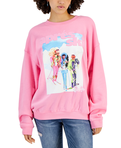 Grayson Threads, The Label Juniors' Barbie Apres-ski Sweatshirt In Pink