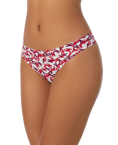 Dkny Litewear Cut Anywear Logo Thong Underwear Dk5026 In Logo Toss Print