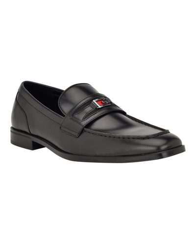 Guess Men's Handle Square Toe Slip On Dress Loafers In Black