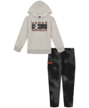 UNDER ARMOUR LITTLE BOYS LINO WAVE LOCK-UP HOODIE AND JOGGERS SET