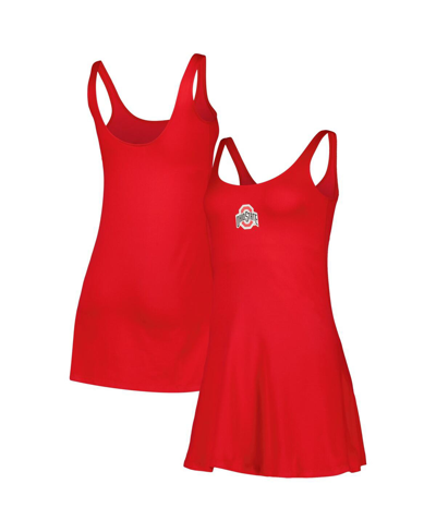 Zoozatz Women's  Scarlet Ohio State Buckeyes Logo Scoop Neck Dress