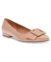Anne Klein Women's Kalea Pointed Toe Buckle Flats In Natural Patent